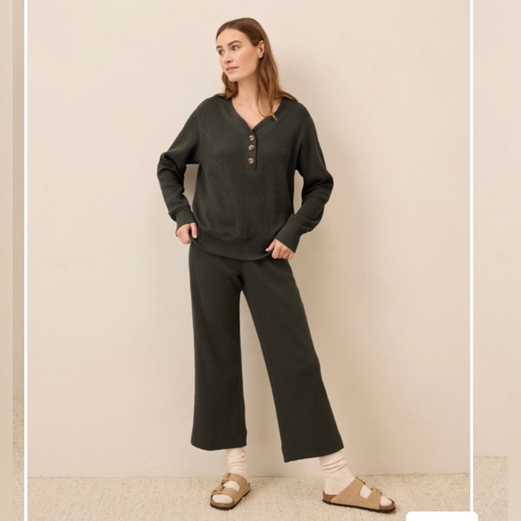 Pact Pants - Pact Women's Organic Thermal Waffle Wide Leg Pants NWT Size XS